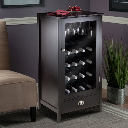 Bordeaux 20-Bottle Wine Cabinet, Espesso