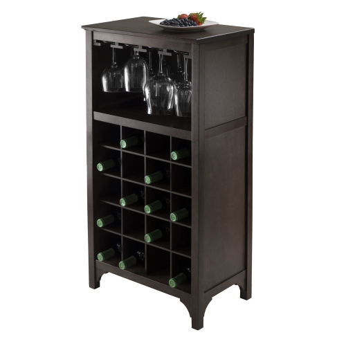 Ancona 20-Bottle Wine Cabinet, Espresso