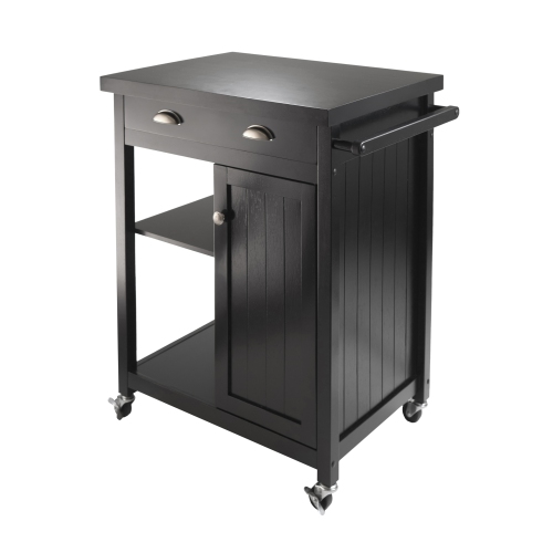 SLICKBLUE  Timber Kitchen Cart In Black