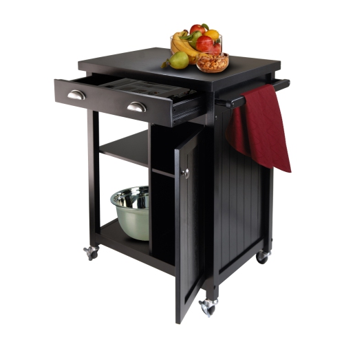 Timber Kitchen Cart, Black