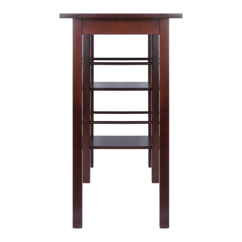 Egan Breakfast Kitchen Island avec tablettes, noyer