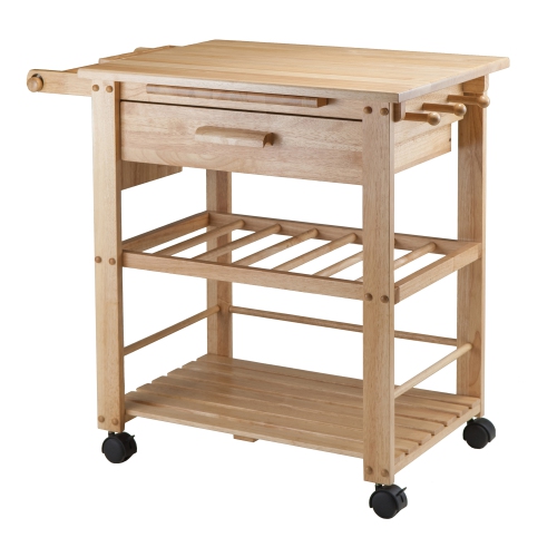 SLICKBLUE  Finland Utility Kitchen Cart, Natural