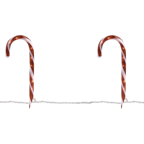 Set of 10 Lighted Outdoor Candy Cane Christmas Pathway Markers 12"