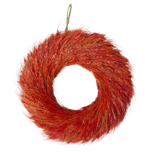 Red and Orange Ears of Wheat Fall Harvest Wreath - 16-Inch, Unlit