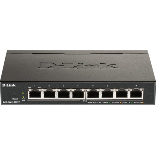D-Link 8-Port Gigabit PoE Smart Managed Switch - DGS-1100-08PV2