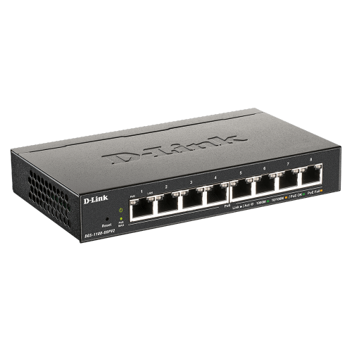 D-Link 8-Port Gigabit PoE Smart Managed Switch - DGS-1100-08PV2