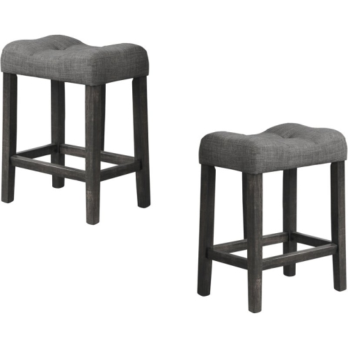 BEST MASTER  Furniture Vitaliya 24" Wood Counter Stool In (Set Of 2) In Charcoal