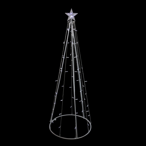 6' White LED Lighted Cone Tree Outdoor Christmas Decor
