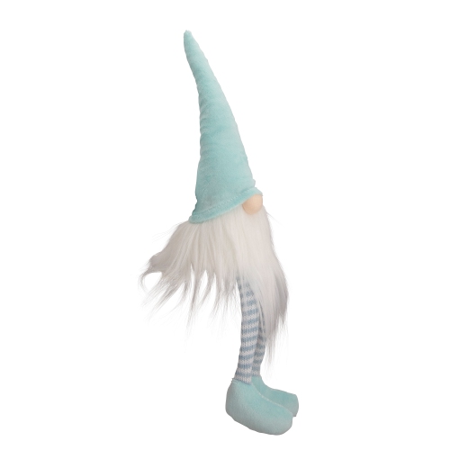 16" Aqua and White Sitting Spring Gnome Figure