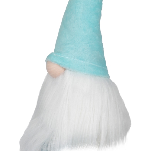 16" Aqua and White Sitting Spring Gnome Figure