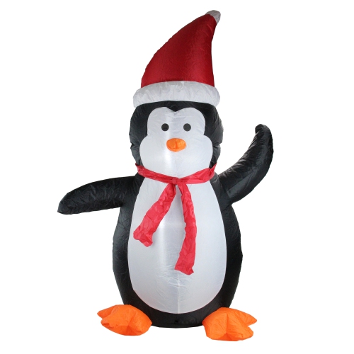 4' Black and White Inflatable Festive Penguin Christmas Yard Decor