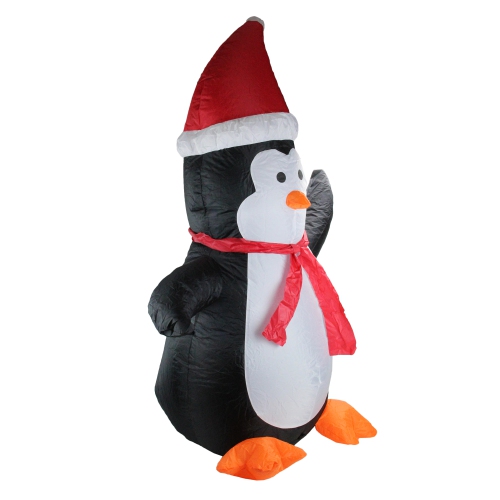 4' Black and White Inflatable Festive Penguin Christmas Yard Decor