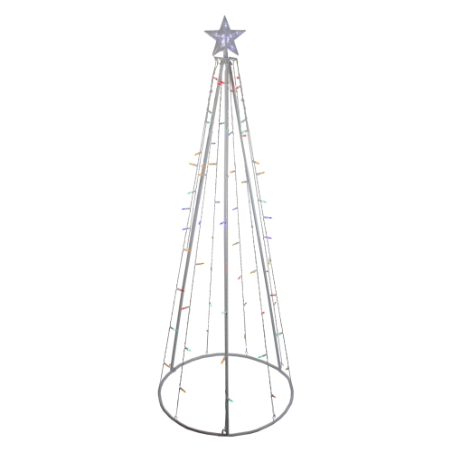 NORTHLIGHT  6' Multi-Color Led Lighted Cone Tree Outdoor Christmas Decoration