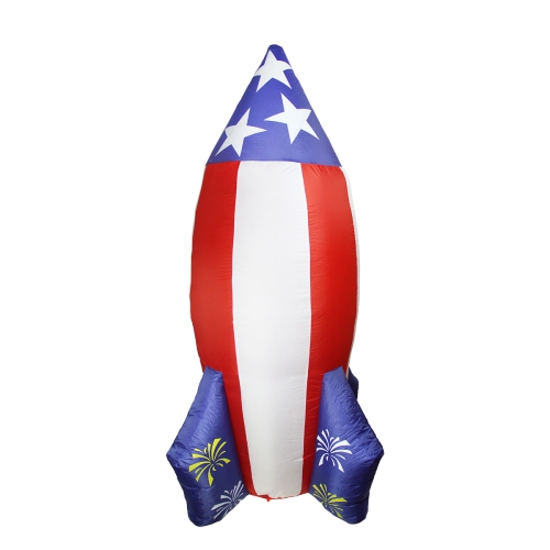 NORTHLIGHT  8' Inflatable Lighted 4Th Of July Americana Rocket Outdoor Decoration