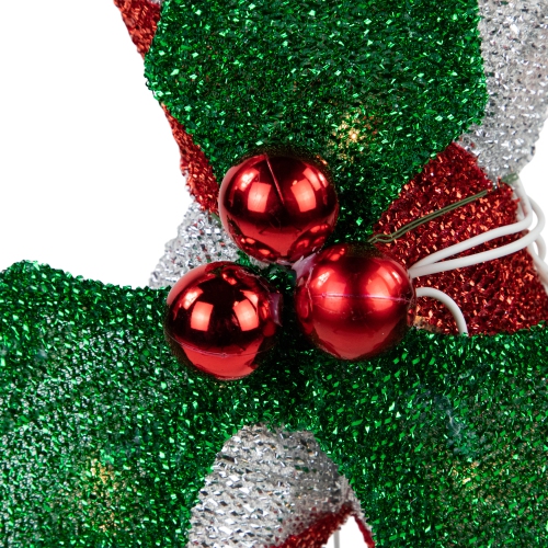 26" Red and White Double Candy Cane Lighted Outdoor Christmas Decor