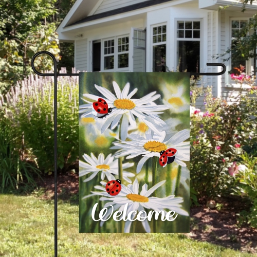 Welcome Ladybug and Daisey Outdoor Garden Flag 12.5" x 18"