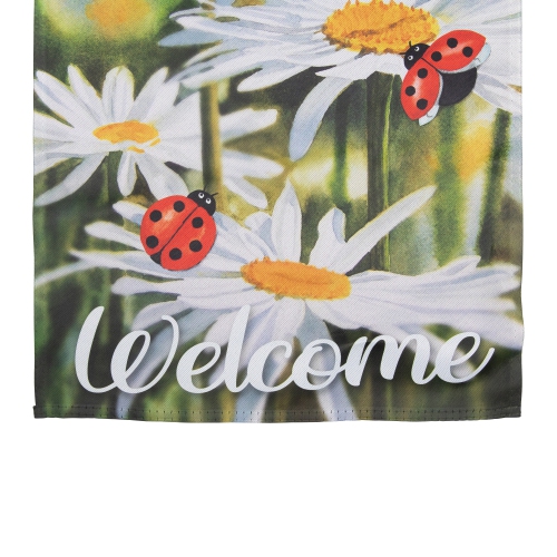 Welcome Ladybug and Daisey Outdoor Garden Flag 12.5" x 18"