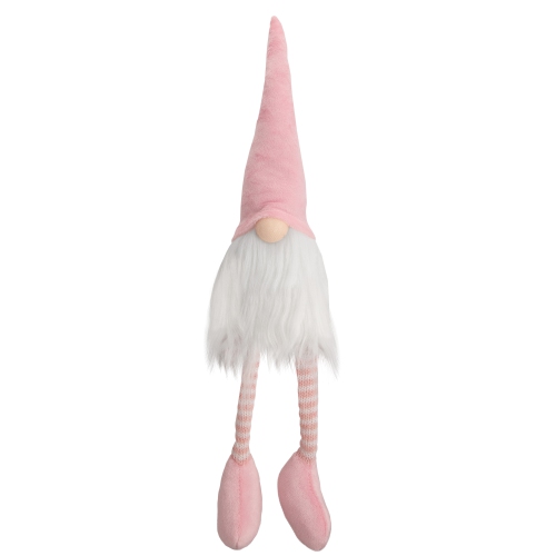 NORTHLIGHT  16" Pink And Sitting Spring Gnome Figure In White