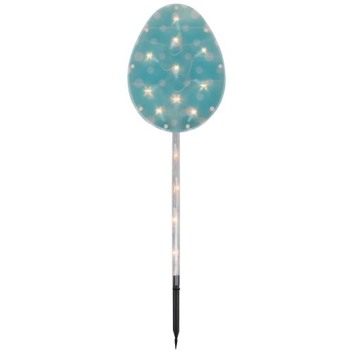 4ct Pastel Easter Egg Pathway Marker Lawn Stakes, Clear Lights