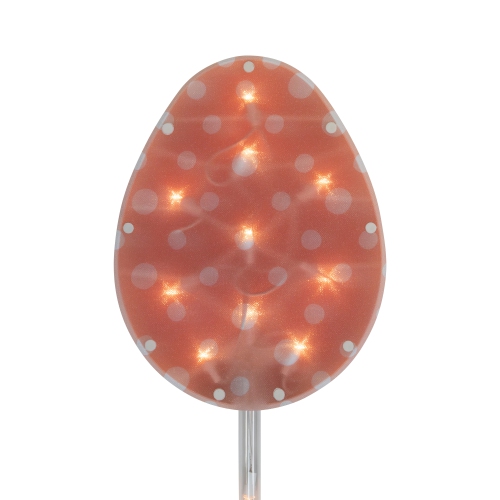 4ct Pastel Easter Egg Pathway Marker Lawn Stakes, Clear Lights