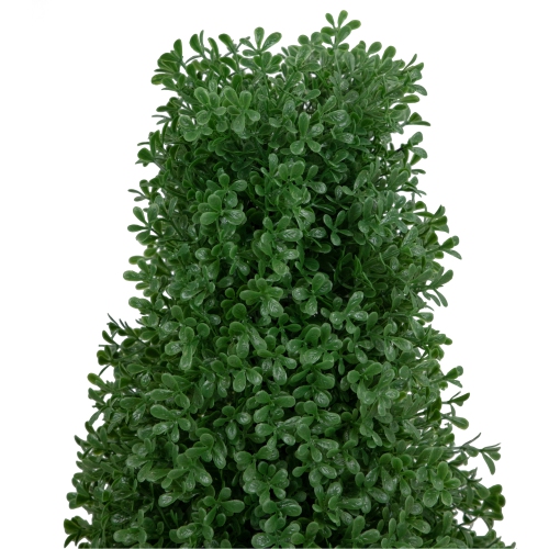 30" Artificial Boxwood Cone Topiary Tree with Round Pot, Unlit