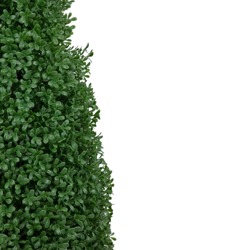 30" Artificial Boxwood Cone Topiary Tree with Round Pot, Unlit