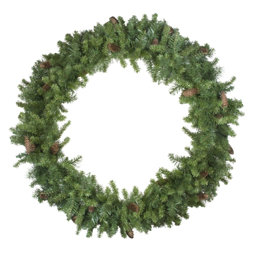 NORTHLIGHT  Dakota Pine Artificial Christmas Wreath - 48" - Unlit In Red