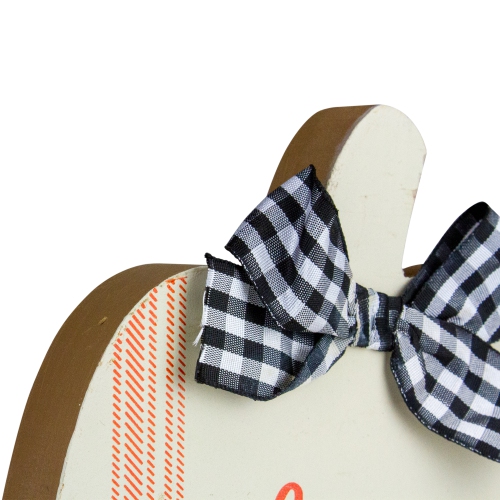 Set of 2 Blue and Beige Fall Harvest Wooden Pumpkin Welcome Plaques 8"