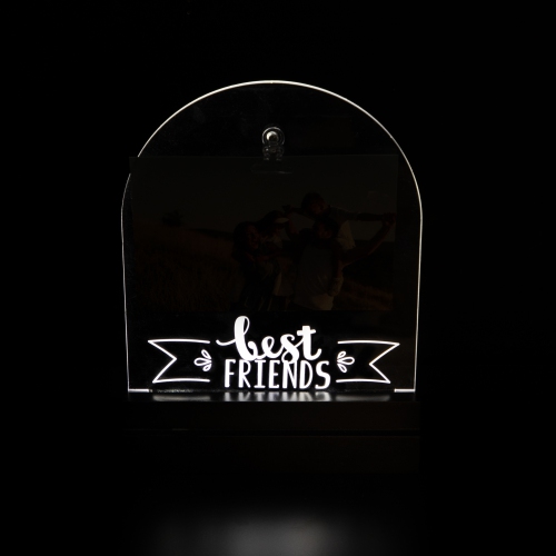 Cadre photo illuminé à DEL « Best Friends » avec pince, pour une photo de 4 x 6 po