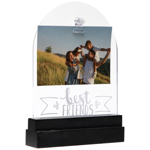 Cadre photo illuminé à DEL « Best Friends » avec pince, pour une photo de 4 x 6 po
