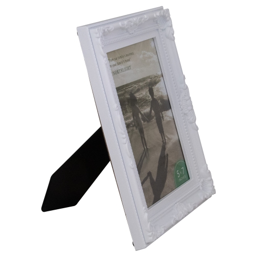 Cadre photo rectangulaire de style victorien, pour photo de 5 x 7 po, 8,5 po, blanc