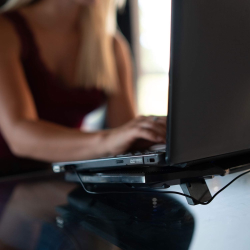 ?? KLIM Pro Laptop Cooling Pad - The Most Powerful Slim PC Fan Cooler for Computer - Rapid Cooling Action - 2 Fans Ventilate