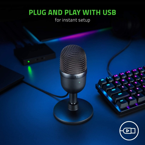 Boîte ouverte - Microphone à condensateur USB ultracompact Seiren Mini de Razer