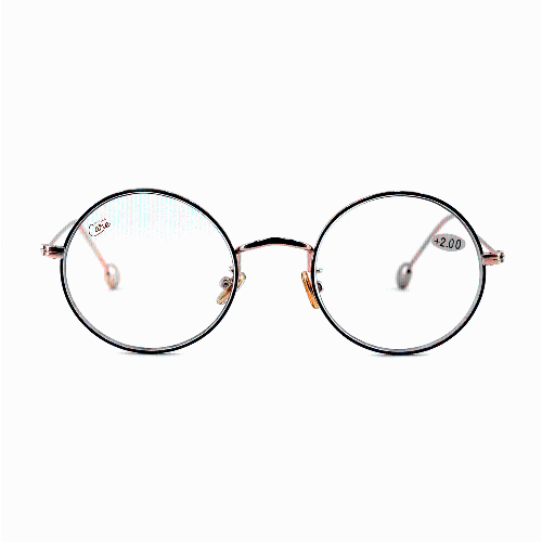 OTTIKA CARE  - Light Blocking Reading Glasses | Round Shape | +2.5 Power | Silver-Black In Blue