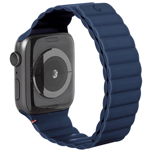 Bracelet en silicone de Decoded pour Apple Watch de 42 mm/44 mm/45 mm - Bleu marine mat