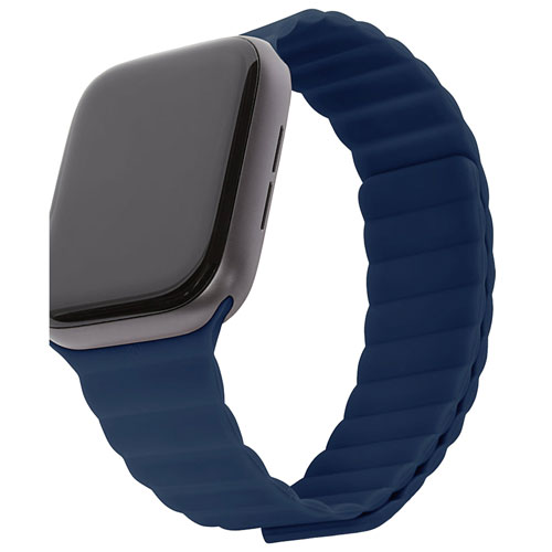 Bracelet en silicone de Decoded pour Apple Watch de 42 mm/44 mm/45 mm - Bleu marine mat