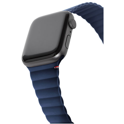 Bracelet en silicone de Decoded pour Apple Watch de 42 mm/44 mm/45 mm - Bleu marine mat