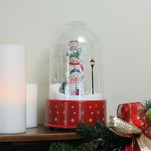 11.75" Lighted Musical Snowmen Christmas Snow Globe Glittering Snow Dome