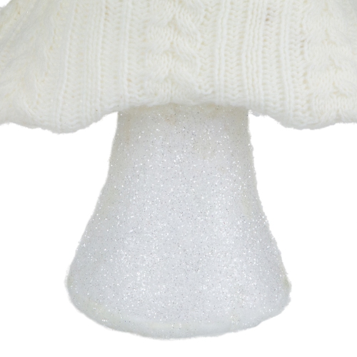 16.75" Cream Cable Knit Christmas Tree Tabletop Decoration