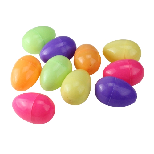 NORTHLIGHT  Pack Of 10 Assorted Multicolored Springtime Fillable Easter Eggs 3"