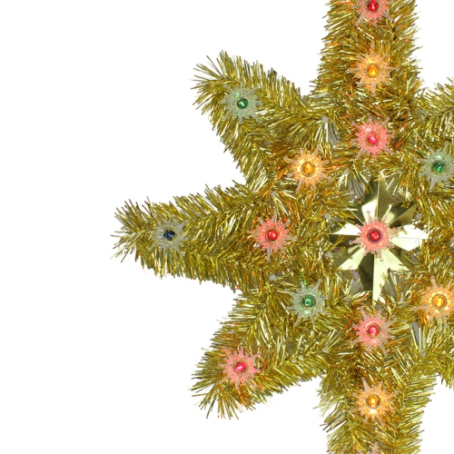 21" Lighted Gold Star of Bethlehem Christmas Tree Topper - Multi-Color Lights