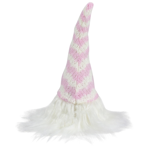 7.5" Pink and White Striped Hat Spring Gnome