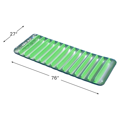 76" Inflatable Green and Gray Sun Tanning Swimming Pool Mattress Raft