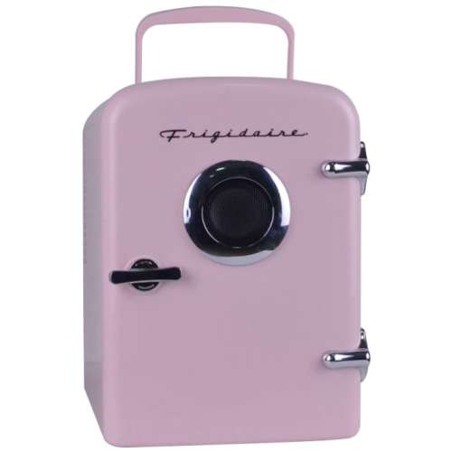 FRIGIDAIRE  Mini Designed Portable Compact for Home Office And Speaker, 4L Capacity, Cools Six 12OZ Cans, 100% Freon Free And Eco-Friendly, Standard, Pink - (Efmis151) It was small enough for being a bedroom item & worked great! The light Pink was really pretty color too
