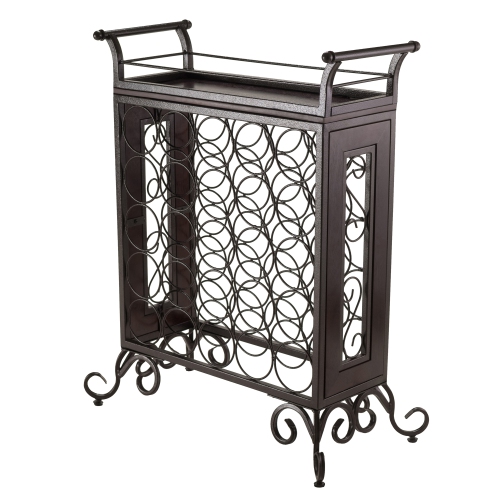 SLICKBLUE  Silvano 25-Bottle Wine Rack, Removable Tray, Antique Bronze