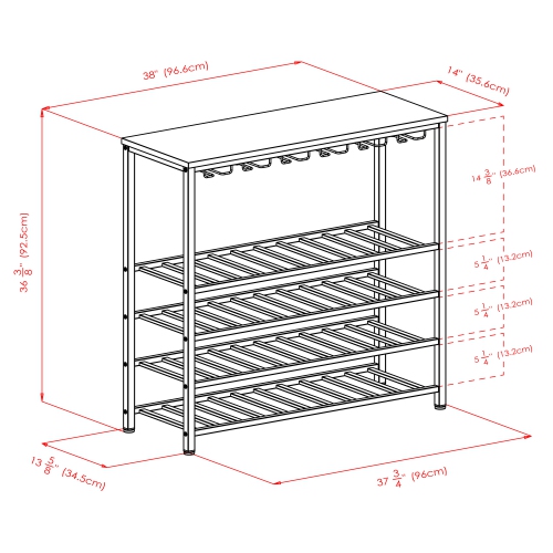 Michelle 48-Bottle Wine Rack, Antique Bronze