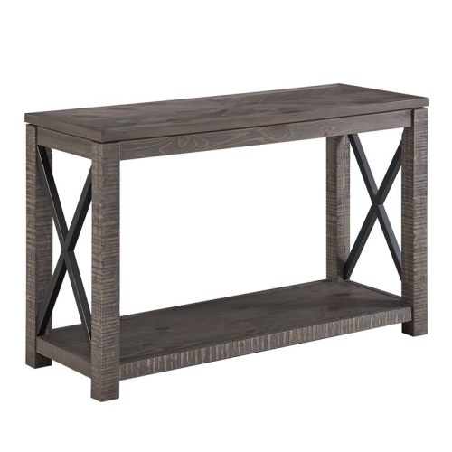 Steve Silver Dexter Distressed Driftwood Wood and Metal Sofa Table
