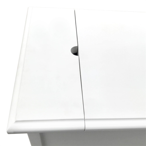 Charlestown Modern Farmhouse Soft White Wood Storage End Table with USB