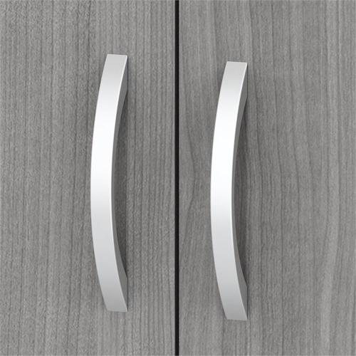 Studio C 5 Shelf Bookcase with Doors in Platinum Gray - Engineered Wood