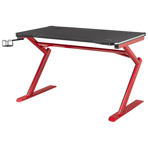 Brassex Luna 26.8"W Gaming Desk - Black/Red
